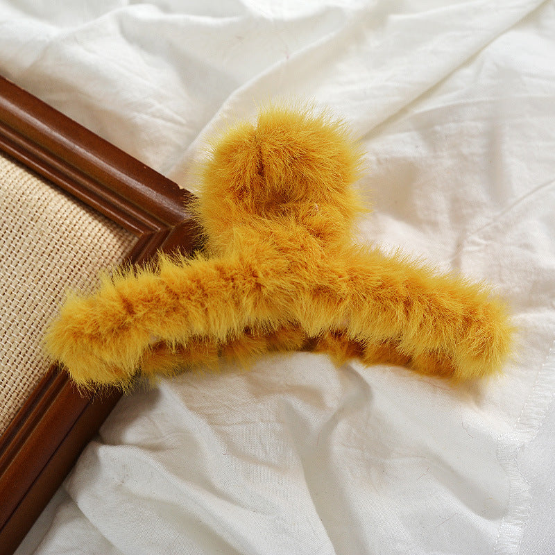Fashion Lovely Large Sweet Solid Color Plush Hairpin
