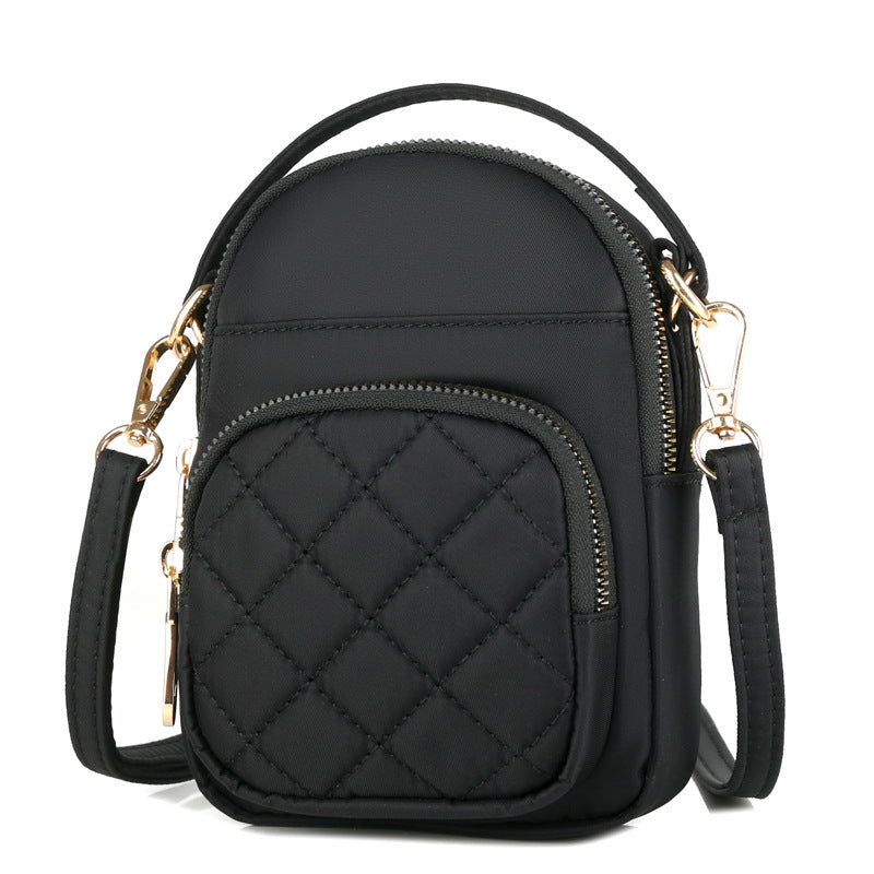 Diamond Plaid Crossbody Bag Nylon Lightweight Fashion Backpack Cloth Bag