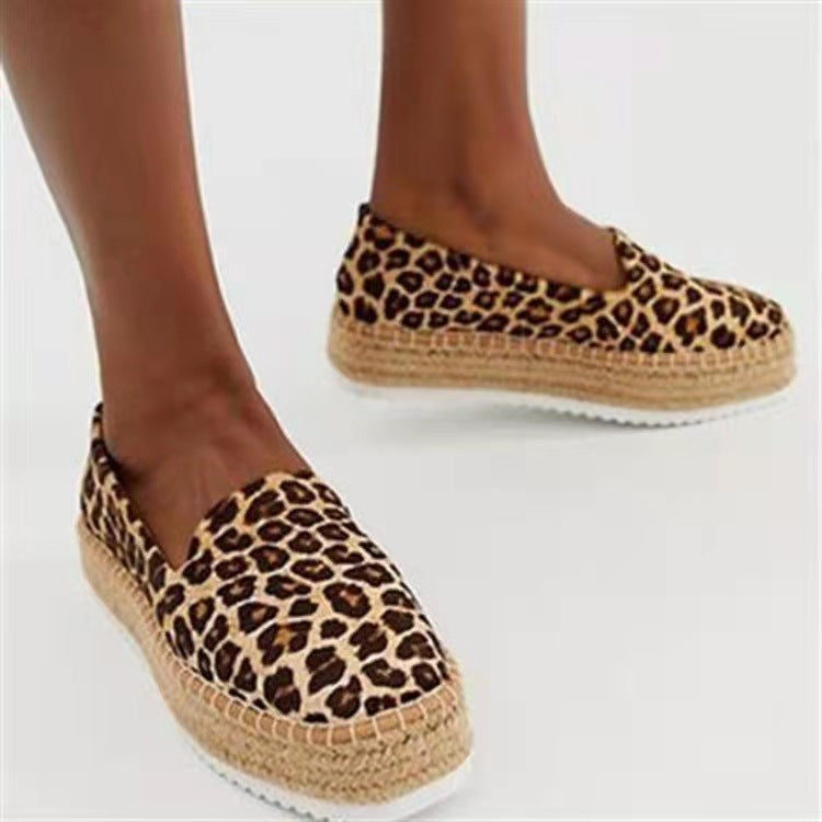 Hemp Rope Woven Women's Shoes Plus Size Platform Casual Pumps