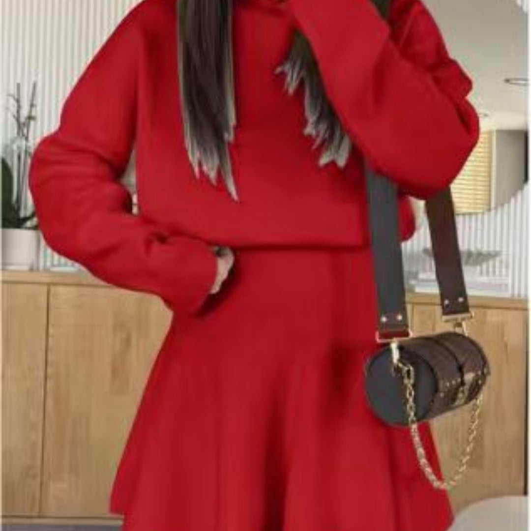 Casual Vacation Style Sweater Long Sleeve Skirt Dress Women's Clothing