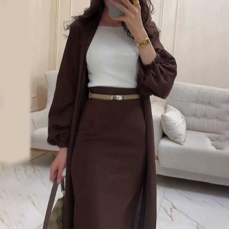 Stylish Casual Two-piece Long Skirt Set