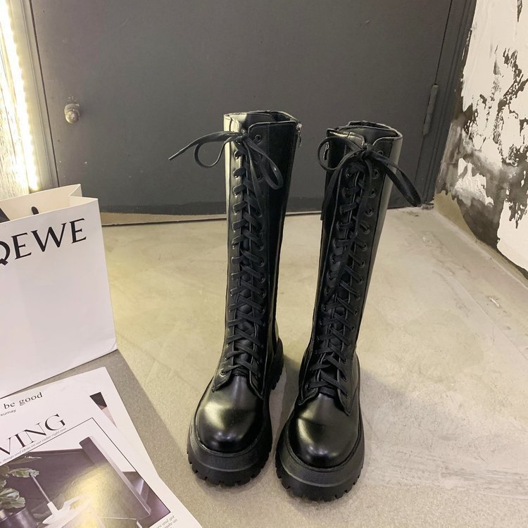 Thick Soled Thick Heeled High Top Rider Boots