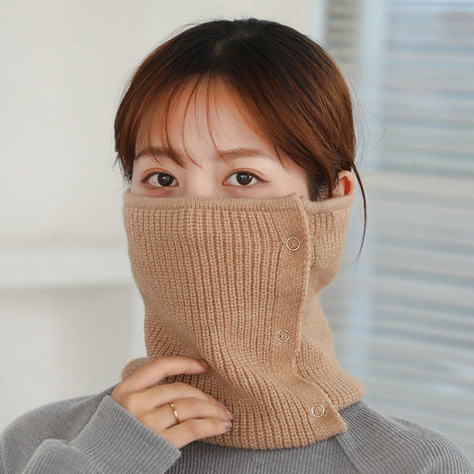 Autumn And Winter Students All-match Neck Warm Button Bandana