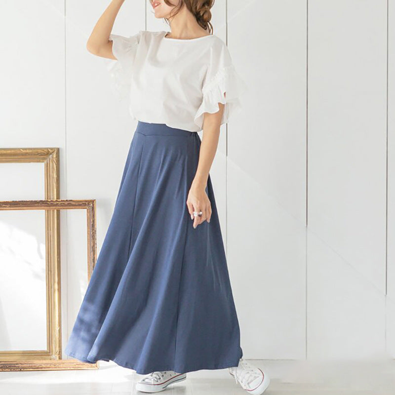 Spring And Summer Women's Large Swing Flare Skirt Long