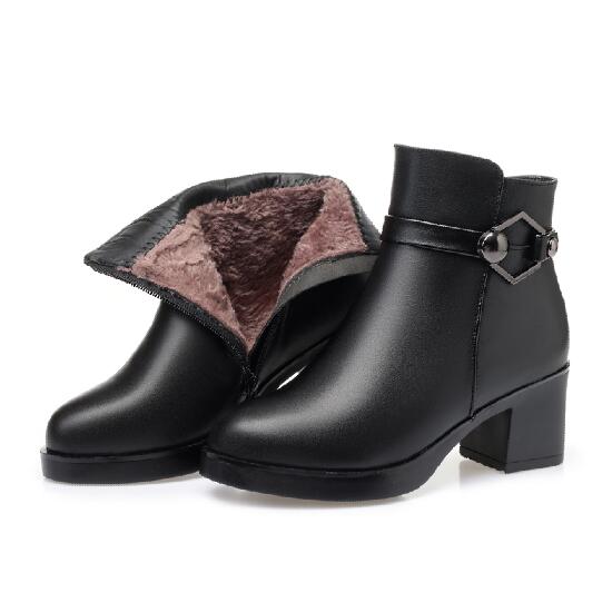 Autumn and winter new women's round toe women's cotton shoes side