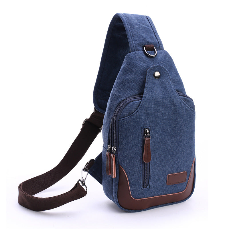 Professional manufacturers supply the new men's fashion bag wash water quality canvas bag Crossbody Bag chest