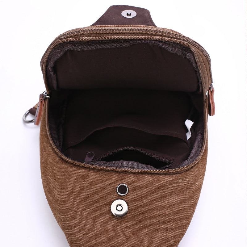 Professional manufacturers supply the new men's fashion bag wash water quality canvas bag Crossbody Bag chest