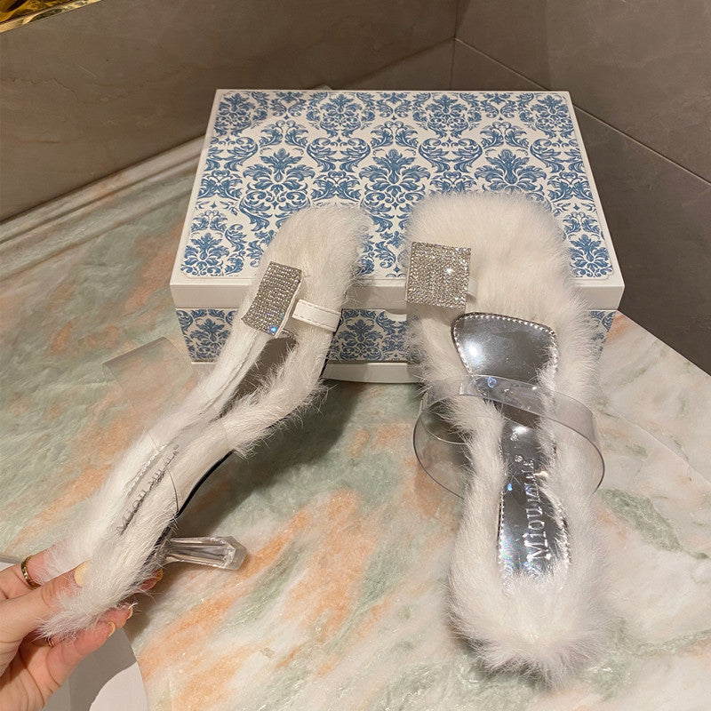 Beach Vacation With Crystal Stiletto Heels And