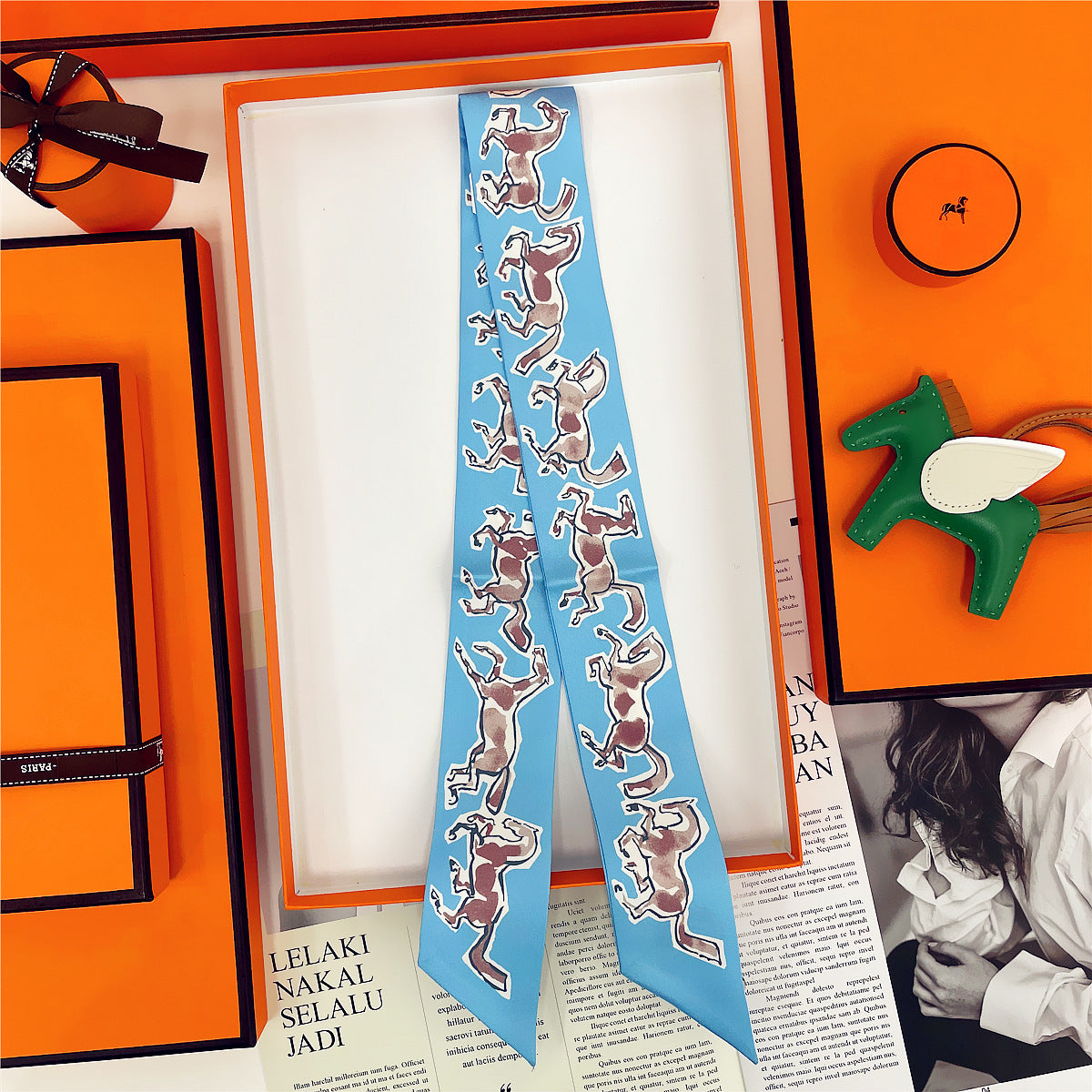 Thin Narrow Ribbon Strip With Floating Ends
