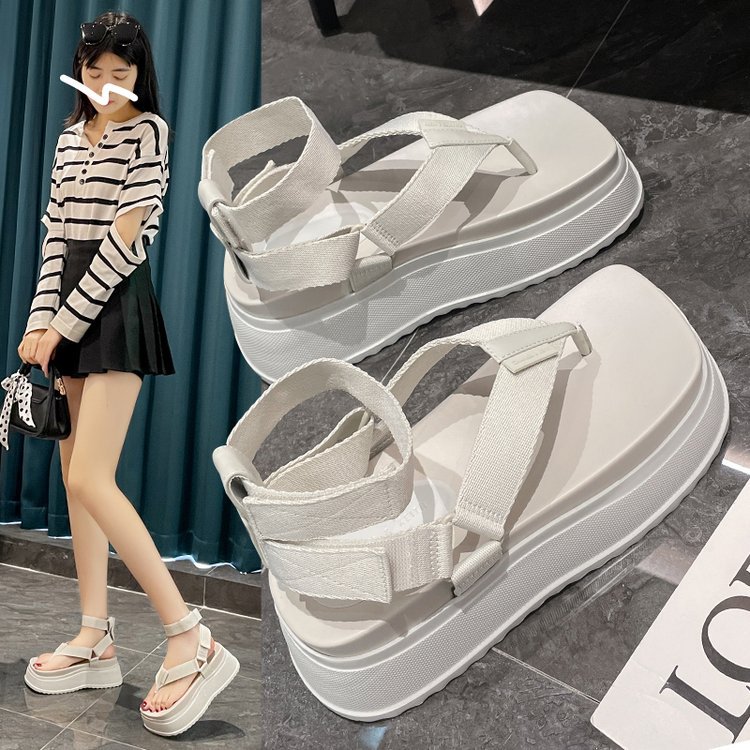 Heightening Platform Roman Slip On Thong Seaside Beach Shoes