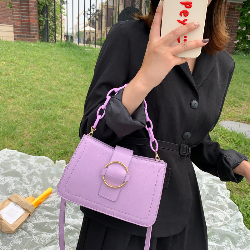 Versatile One Shoulder Bag Cross Mesh Red Underarm Bag