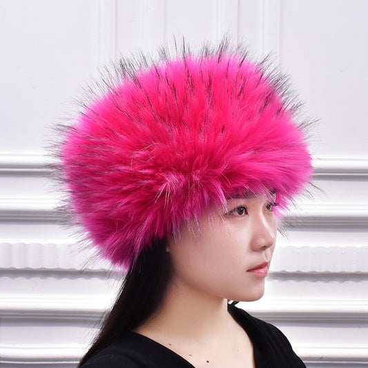 Women's Fashionable All-Match Hat, Northeast Ethnic Style Artificial Wool Hat, Winter
