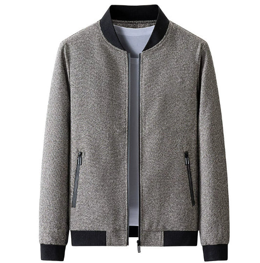Mock Neck Zipper Casual Men's Warm Jacket