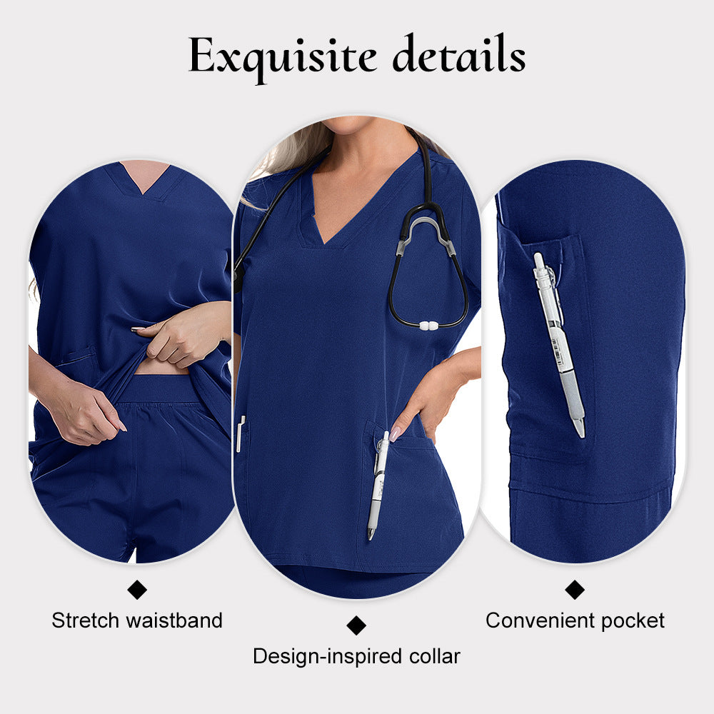 Operating Room Nurses Scrub Uniforms Female Doctors Short Sleeves