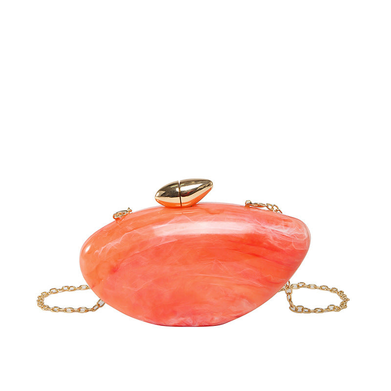 Oval Shell Goose Egg Acrylic Fashion Evening Bag Chain Shoulder Women's