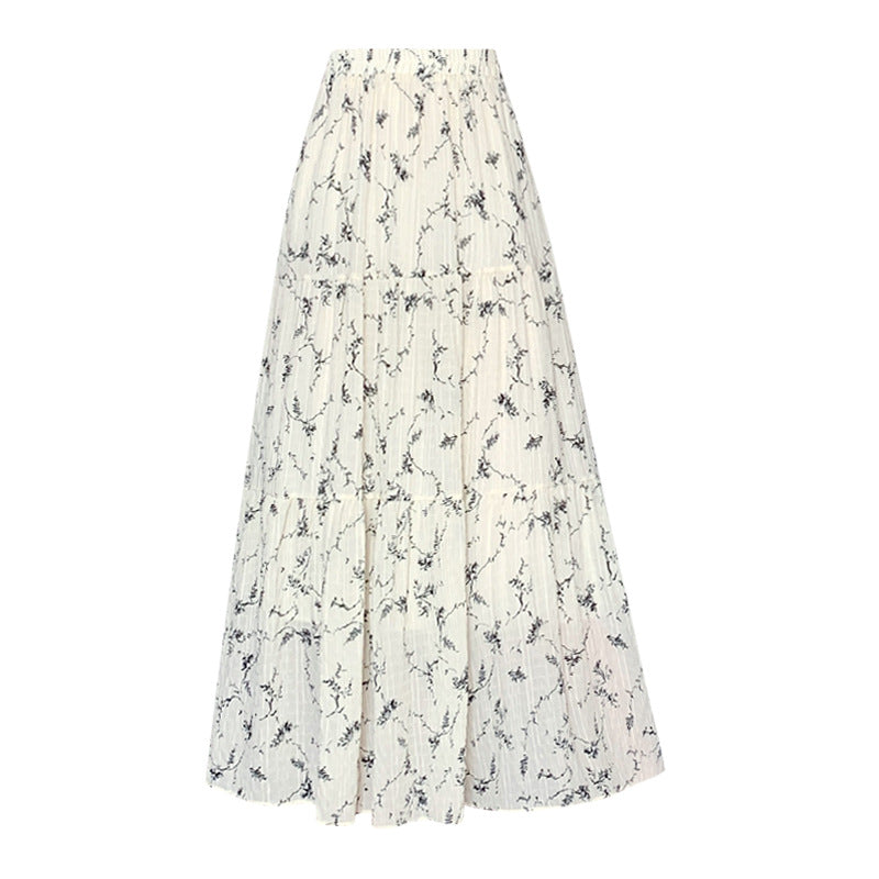 Women's Summer Casual French Retro Patchwork Floral Skirt