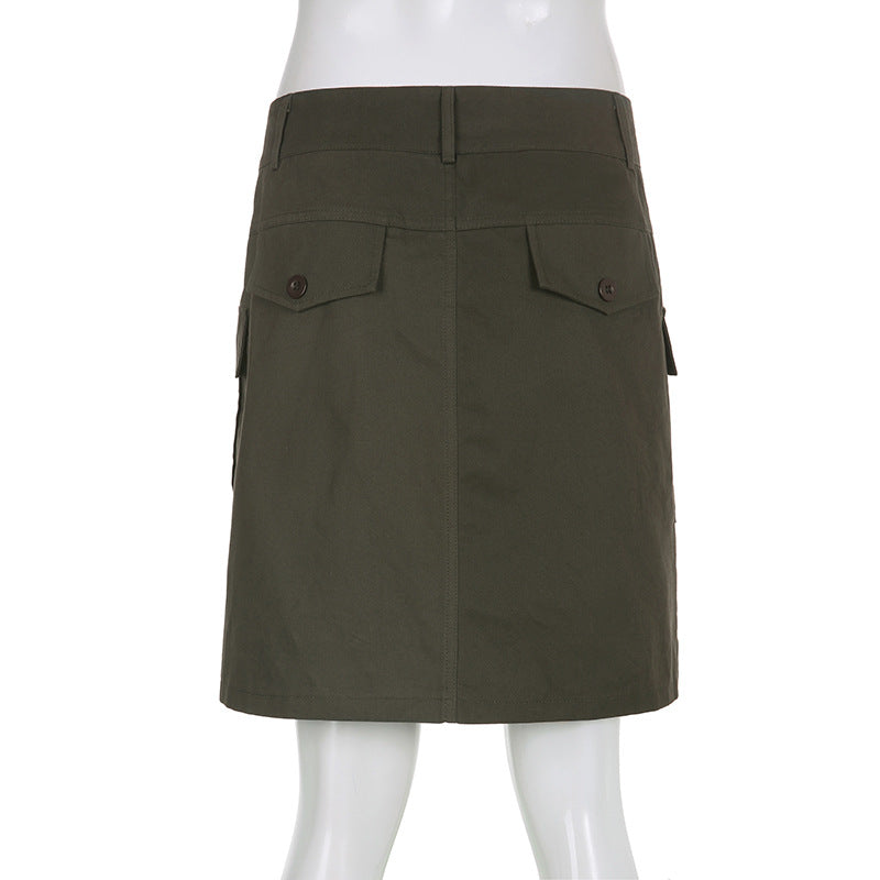 Workwear Pocket A Line Half Skirt