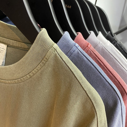 Washed And Worn Dyed Bright White Short Sleeve T-shirt