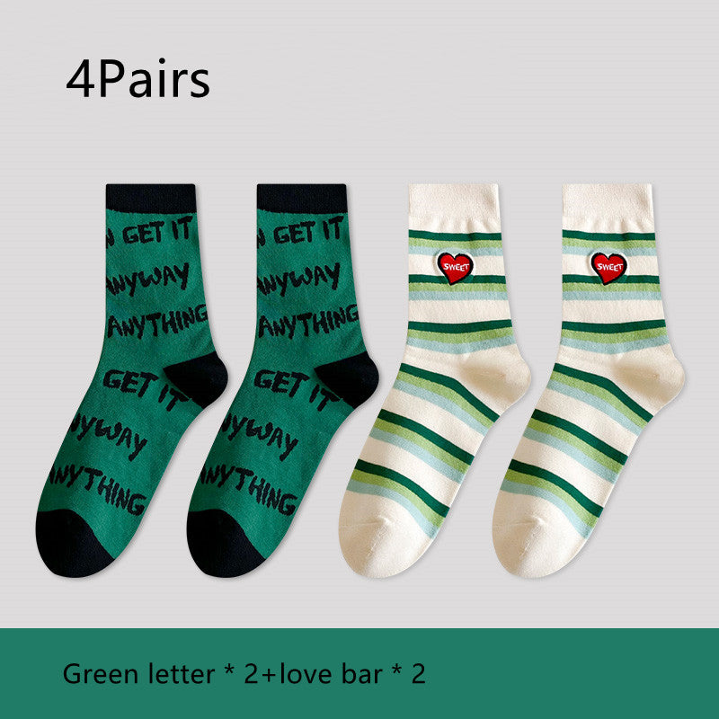 Green Women's Spring And Autumn Stockings
