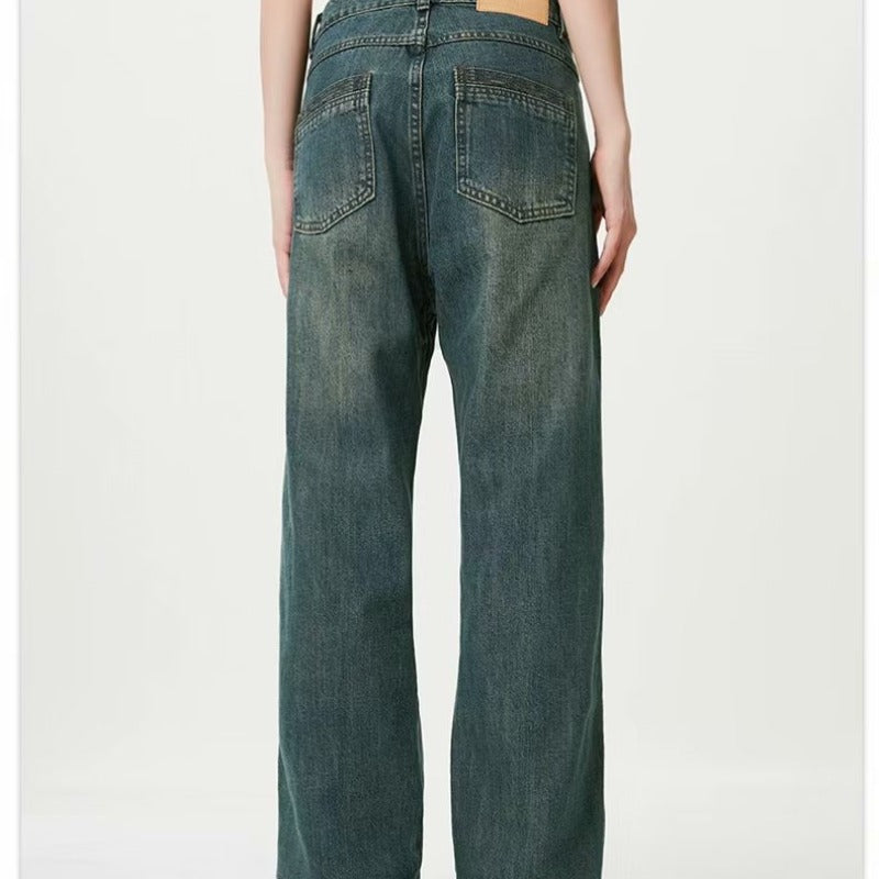 American High Street Casual Jeans Loose Nostalgia Blue Fashion Brand Retro Ladies