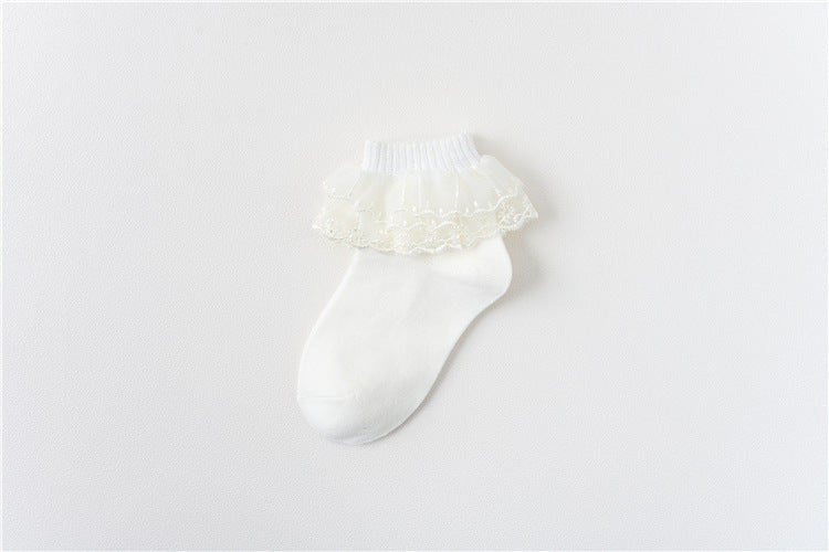 Mid Tube Winter Lace Atin Dance Princess Socks