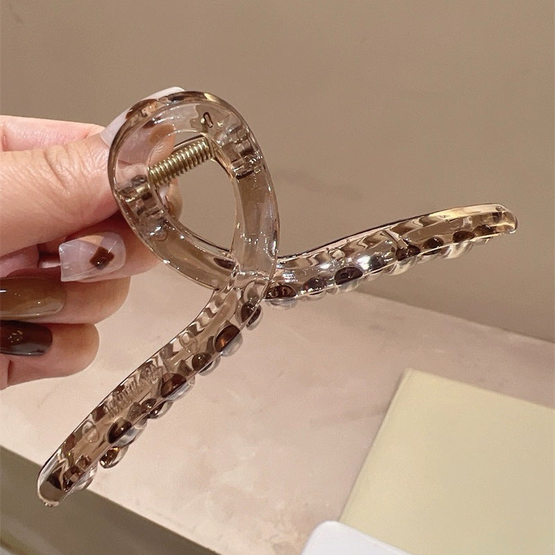 High-grade Tea Brown Simple Grip Hair Volume
