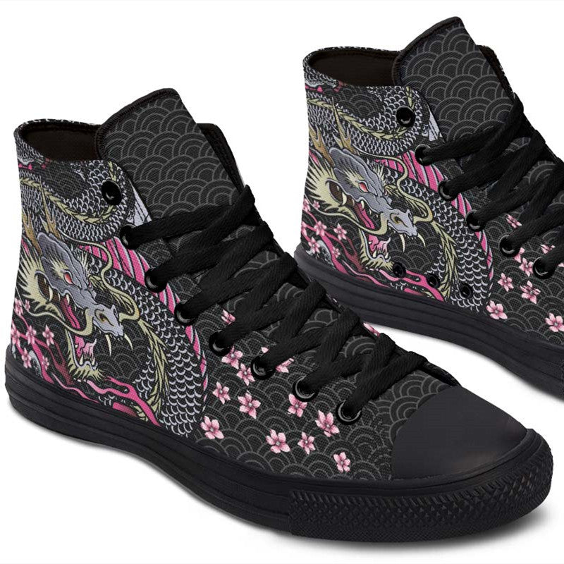 Men's And Women's Fashion Color Printing High-top Canvas Shoes