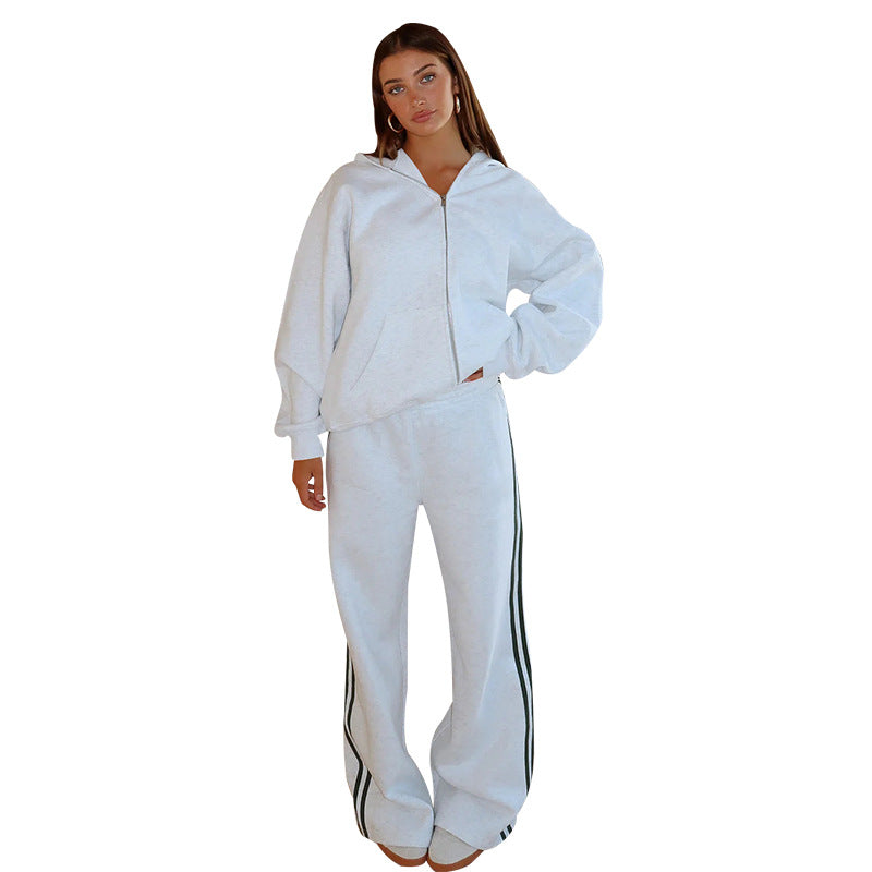 Women's Fashionable Casual Loose Hoodie And Pants Set