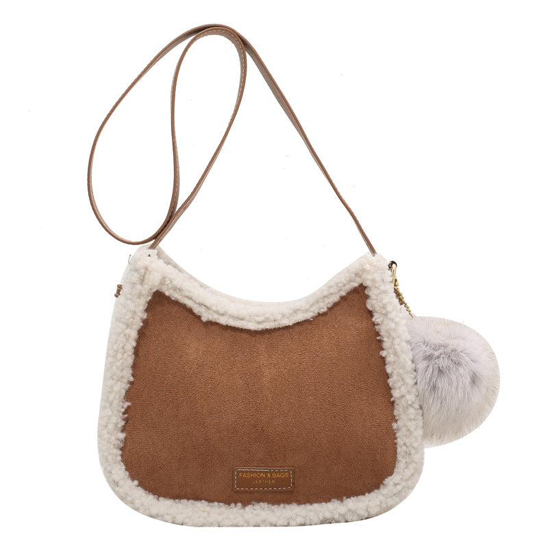 Lamb Fleece Personalized Frosted Small Round Bag