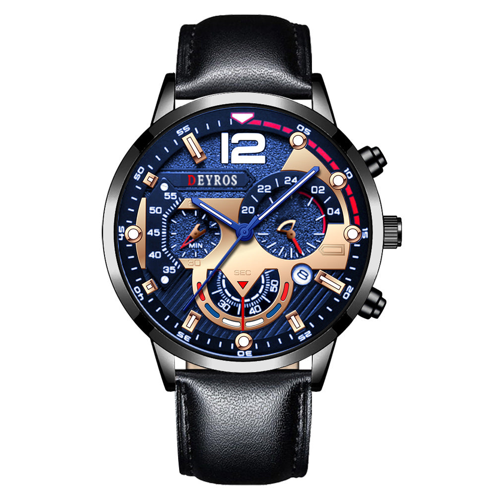 Fashion Belt Calendar Luminous Quartz Watch