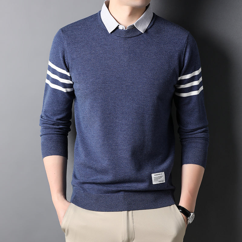 Vinter Crew Neck Trend Herre Sweater Toppe