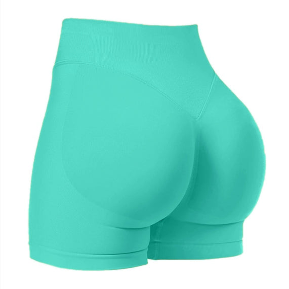 Højtaljede yogashorts Tætsiddende hofte-løftende sømløse hurtigtørrende bukser til sportsfitness
