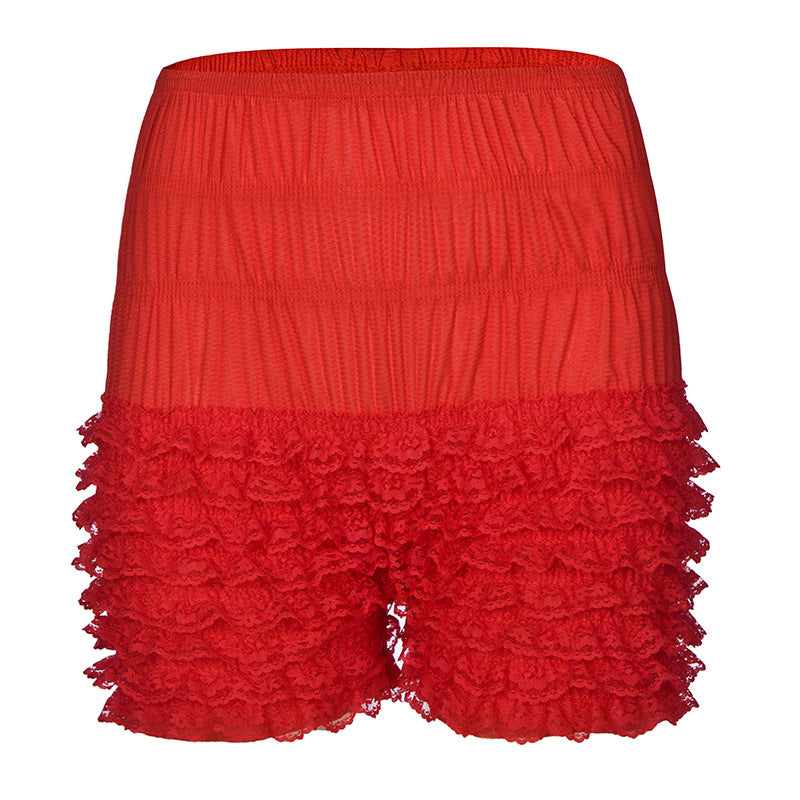 Euramerican Lace Leggings Sexy Pattern Red