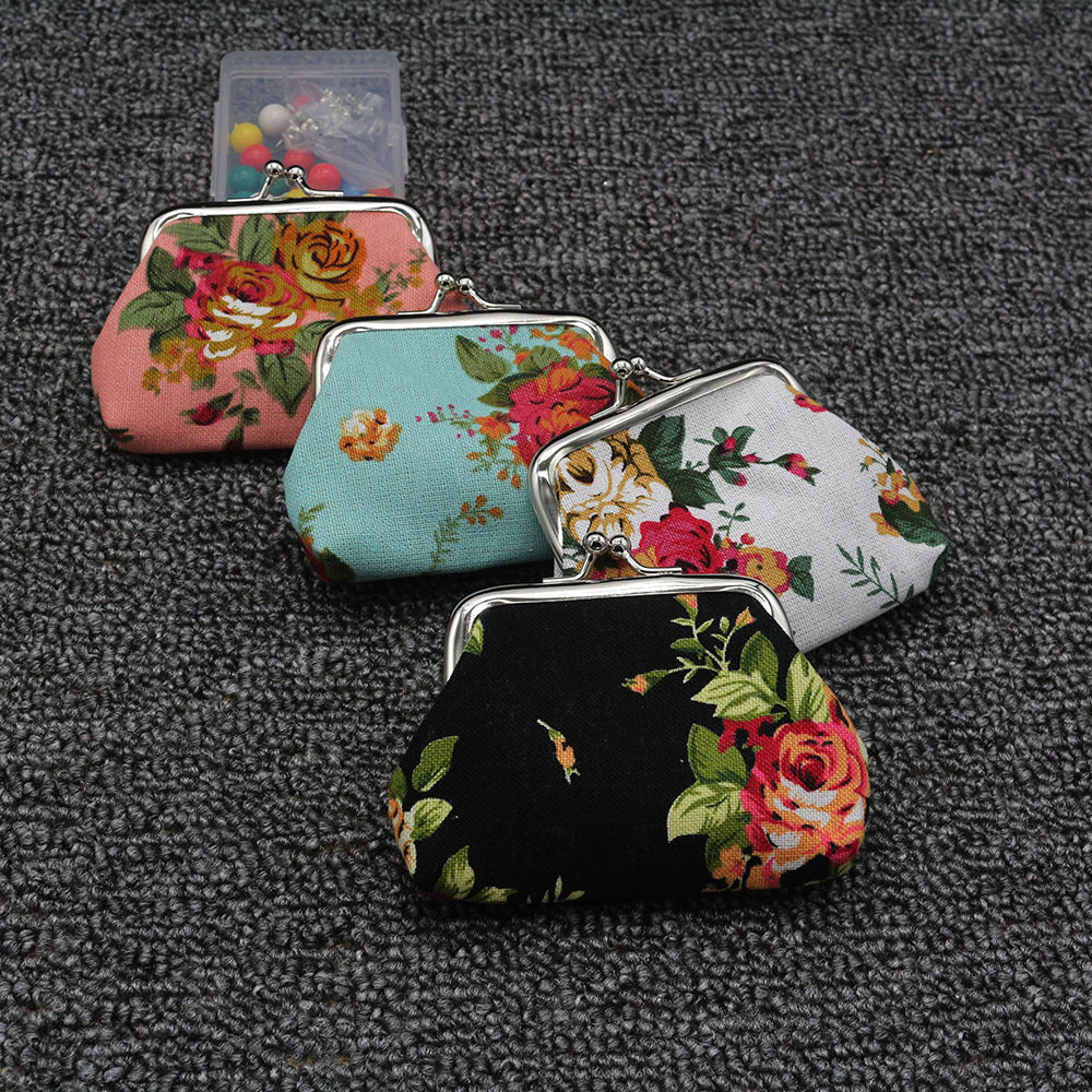 Canvas Mini Coin Purse Women's Fabric Coin Bag