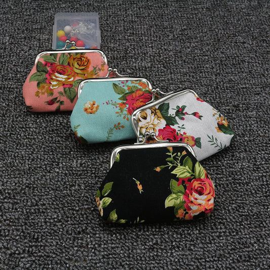 Canvas Mini Coin Purse Women's Fabric Coin Bag