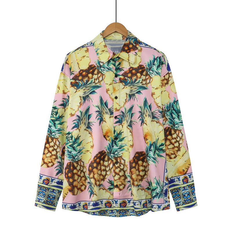 European And American Digital Print Vintage Checkerboard Shirt