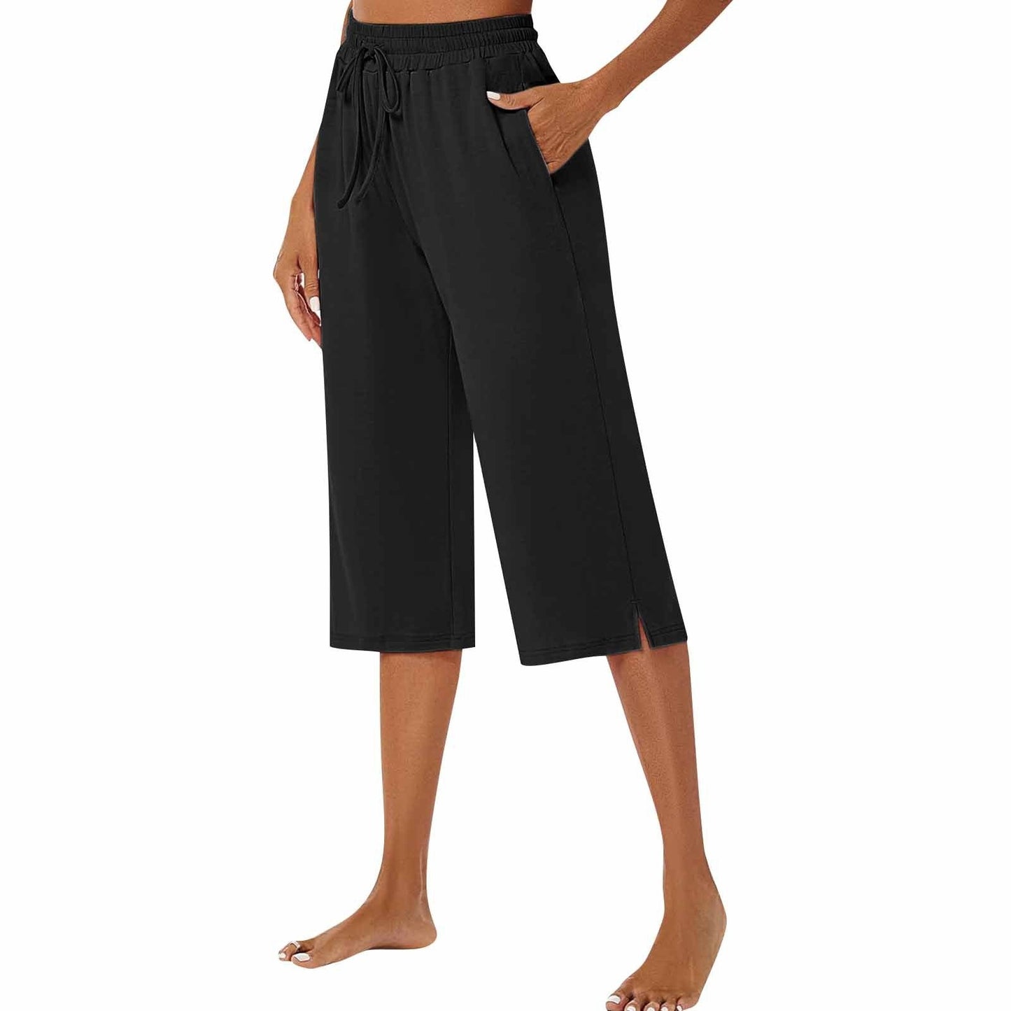 European American Polyester Wide-leg Pants Women's Casual Pants Artistic Retro Drape Slim Shorts