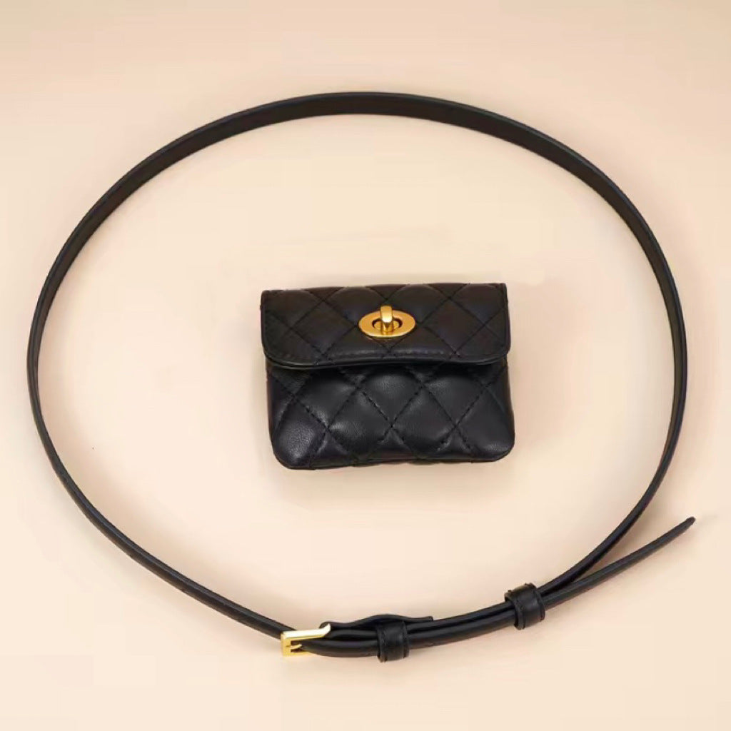 Fashionable High-grade New Rhombus Belt Waist Bag
