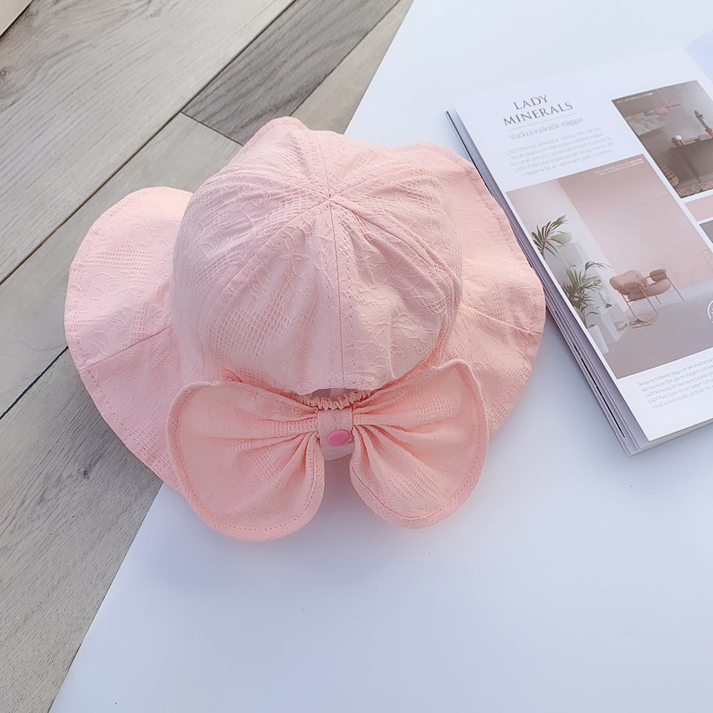 Girls' Fashion Solid Color Big Brim Sun-proof Hat