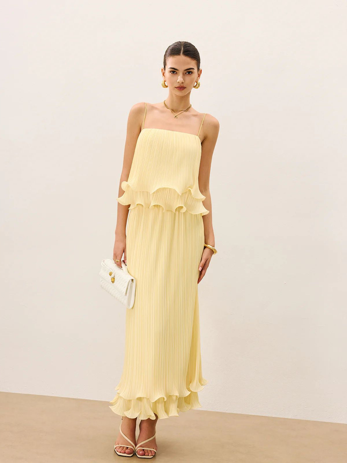 A Designer Skirt Set Featuring A Top With French Lace Detailing