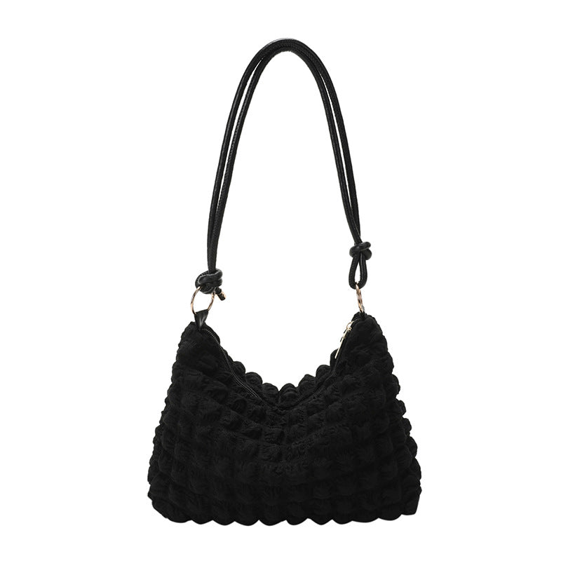 Women's Simple Gentle Elegant Pleated Underarm Messenger Bag