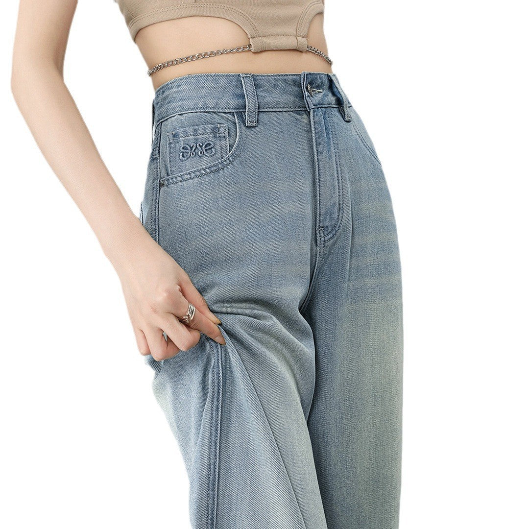High Waist Straight-leg Wide-leg Pants