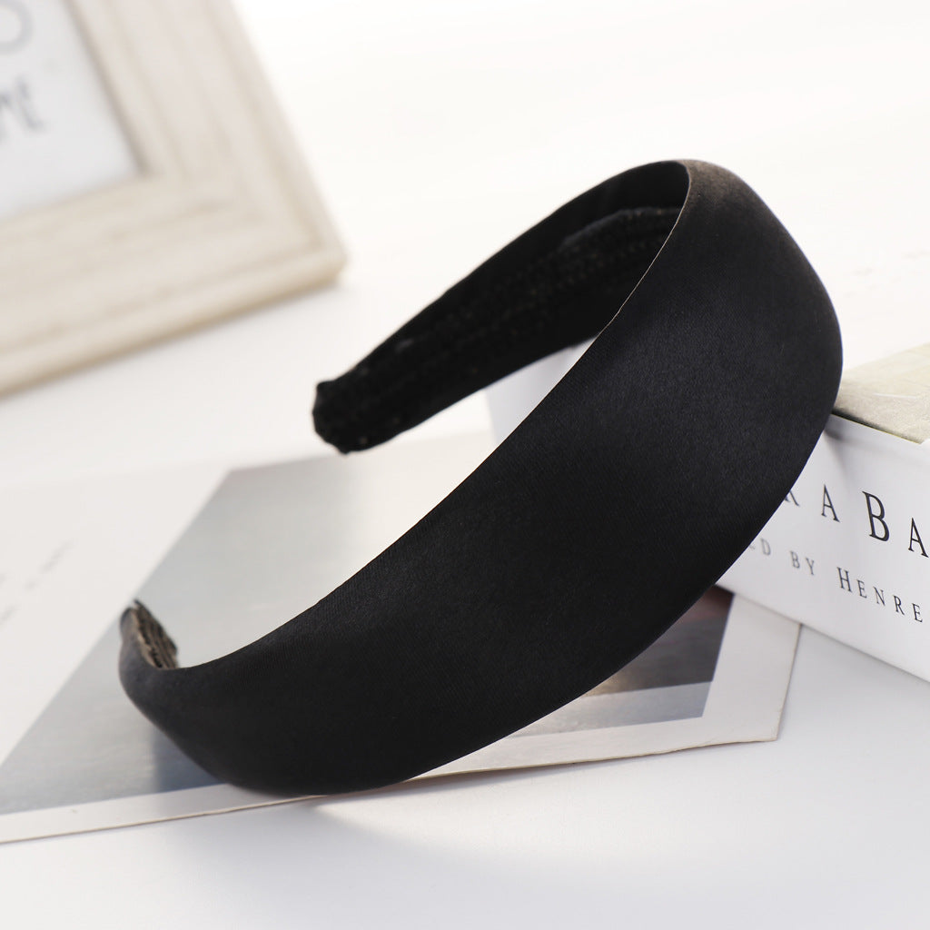 Light Board Satin Sponge Headband Multi-color Wide Edge