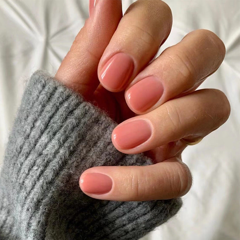 Solid Color Nail Tips Wholesale Nail Sticker Finished Product Removable Wear Finished Nail Beauty
