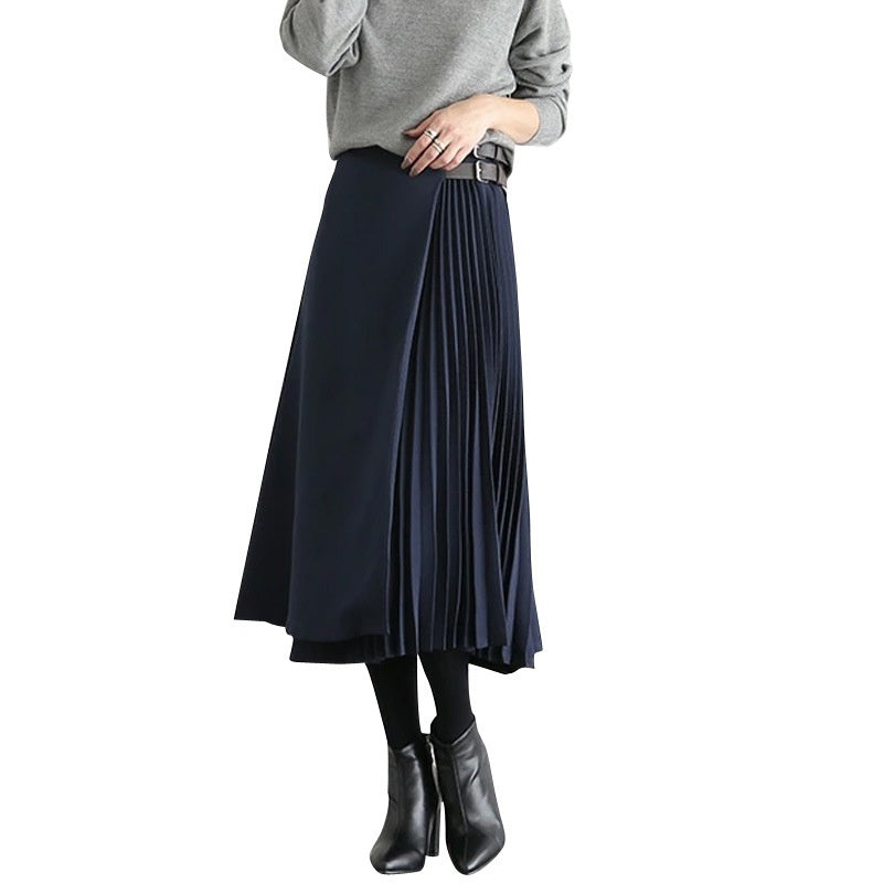 Autumn And Winter Design Sense Niche Pleated Skirt For Women
