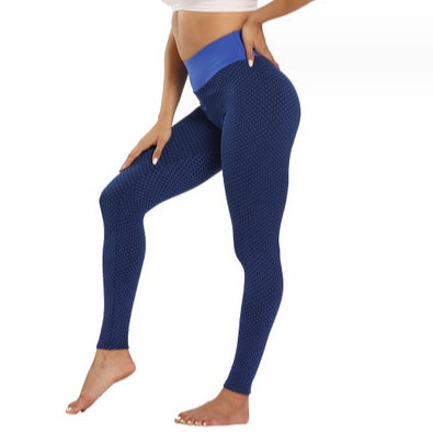 Birds-eye Honeycomb Lattice Bottoming Sweatpants Fitness Peach Hip Trousers