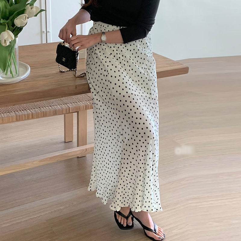 Women's Fashion Pleated Polka Dot Skirt