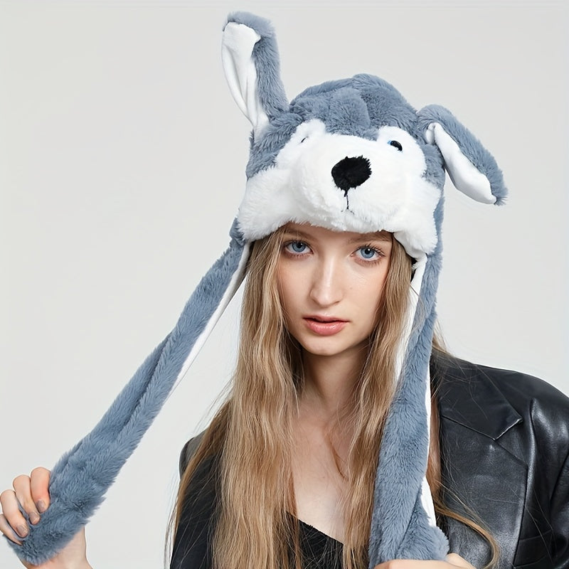 Sød dyr bevægelig ørehat Sød panda hund frø hvalp plys hatte Halloween Cosplay fest øreklaphat til kvinder