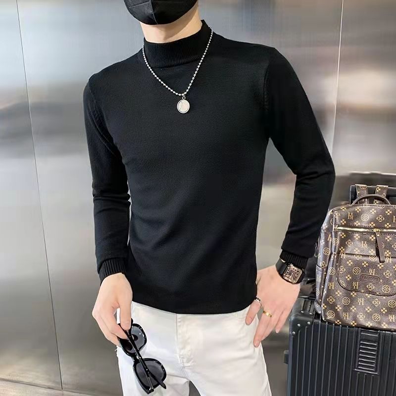 Contrast-color Fashionable Knitwear Crew-neck Sweater For Men