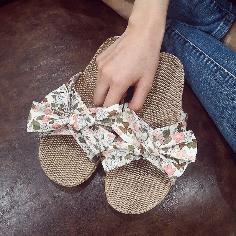 Bow Sweet Non-slip Home Floor Sandals And Slippers